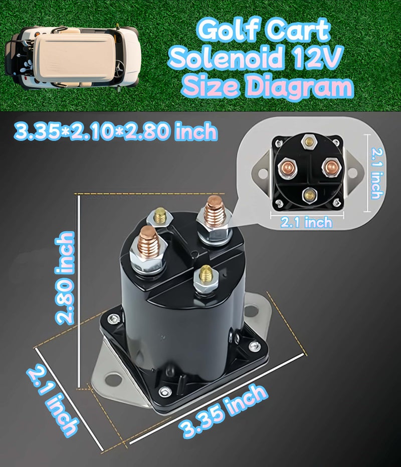 Viefow 12V Club Car Starter Solenoid,Gas Golf Cart Solenoid Fits Club Car 1984-Up DS/04+ Precedent Gas Solenoid Clubcar Replaces Part Number:1012275, 1013609, 435-154,1012275 - Image 3